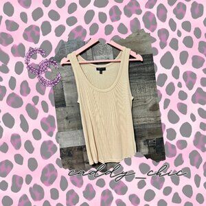 Topshop Ribbed Tank Top Beige 6